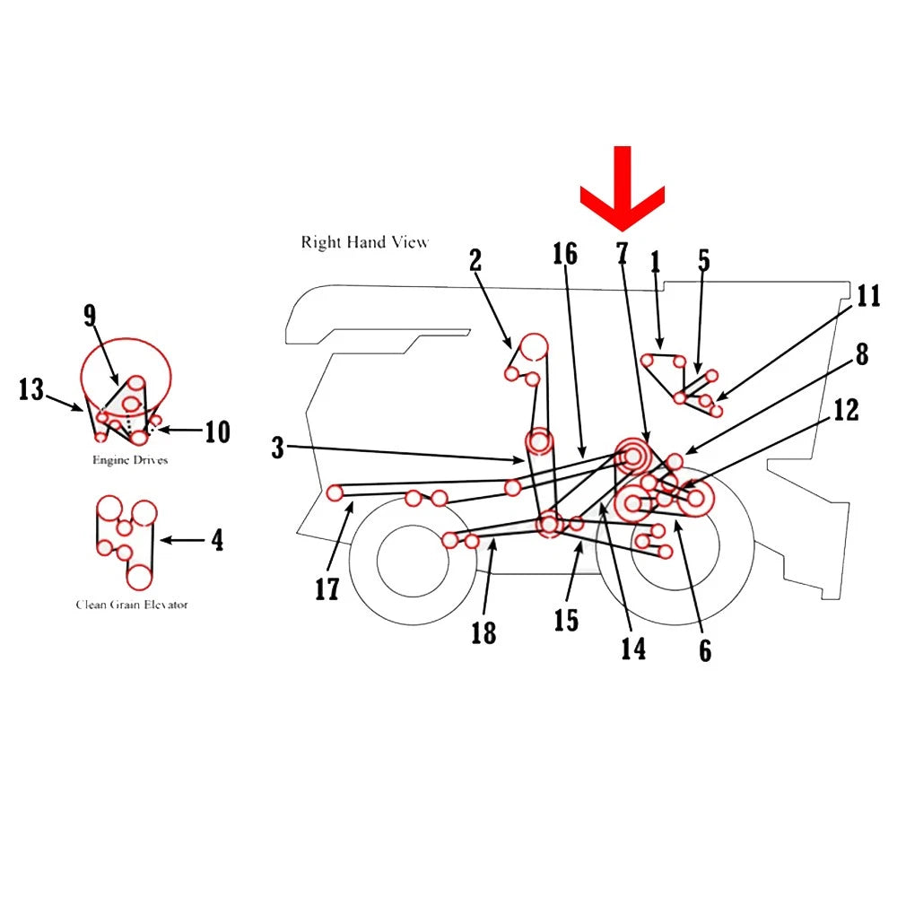 H113749 Countershaft Drive/cylinder Belt Fits John Deere 6600 6620 ++