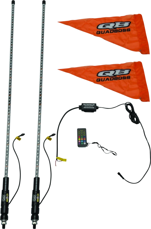 Quadboss 4ft Clear Dual Whip Bluetooth