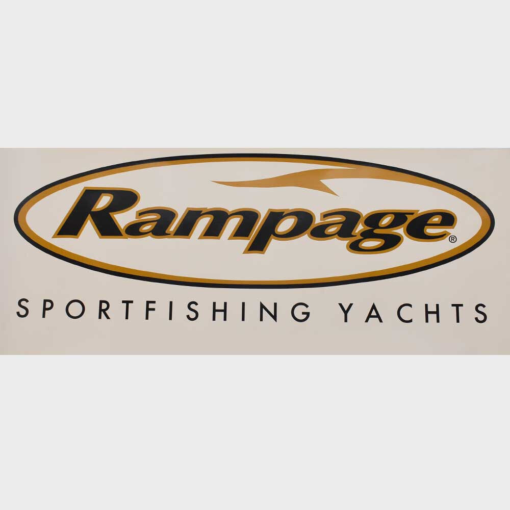 Rampage Yachts Boat Brand Decal Black Gold 34 3/4 Inch by Rampage Yachts