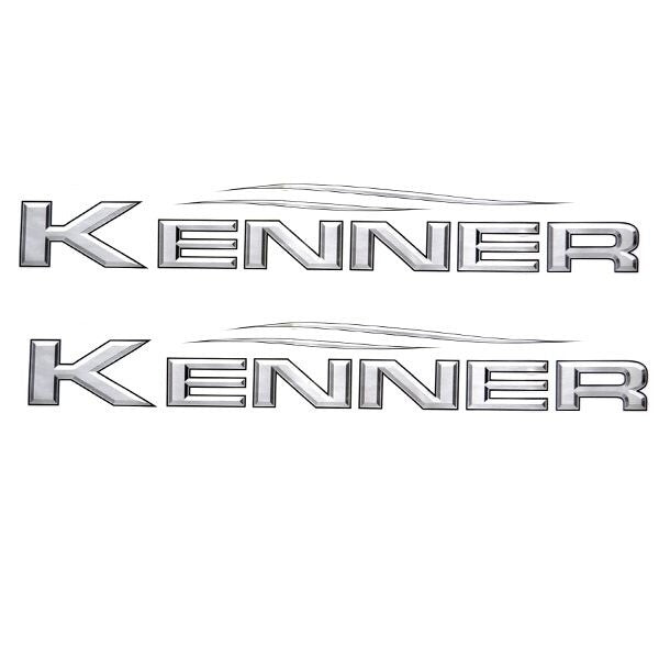 Kenner Boat Raised Decals Metallic Gray Logo Emblem Stickers Pair by Kenner