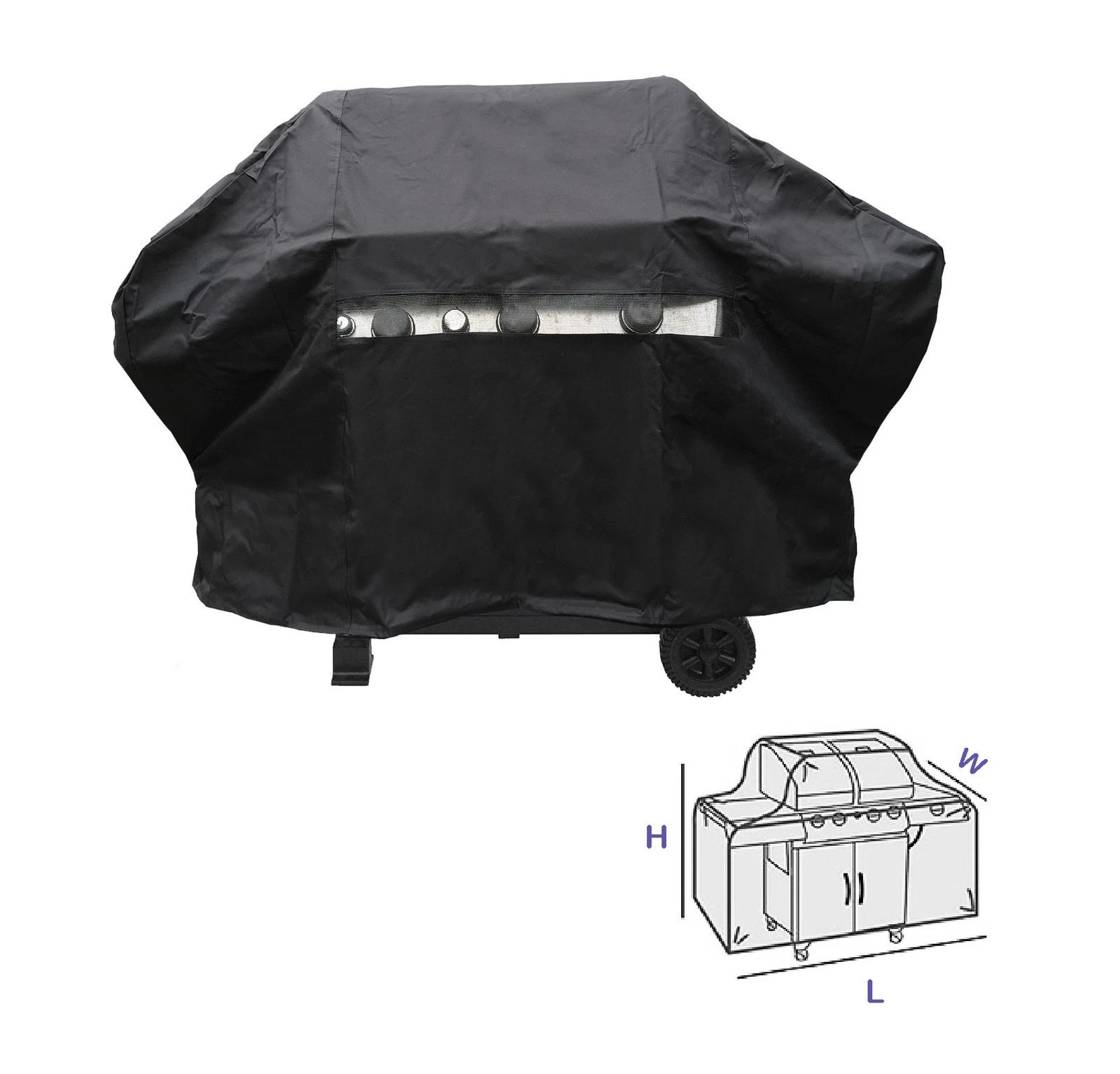 Premuim Hd Waterproof Heavy Duty All Season Grill Bbq Cover 65" Black