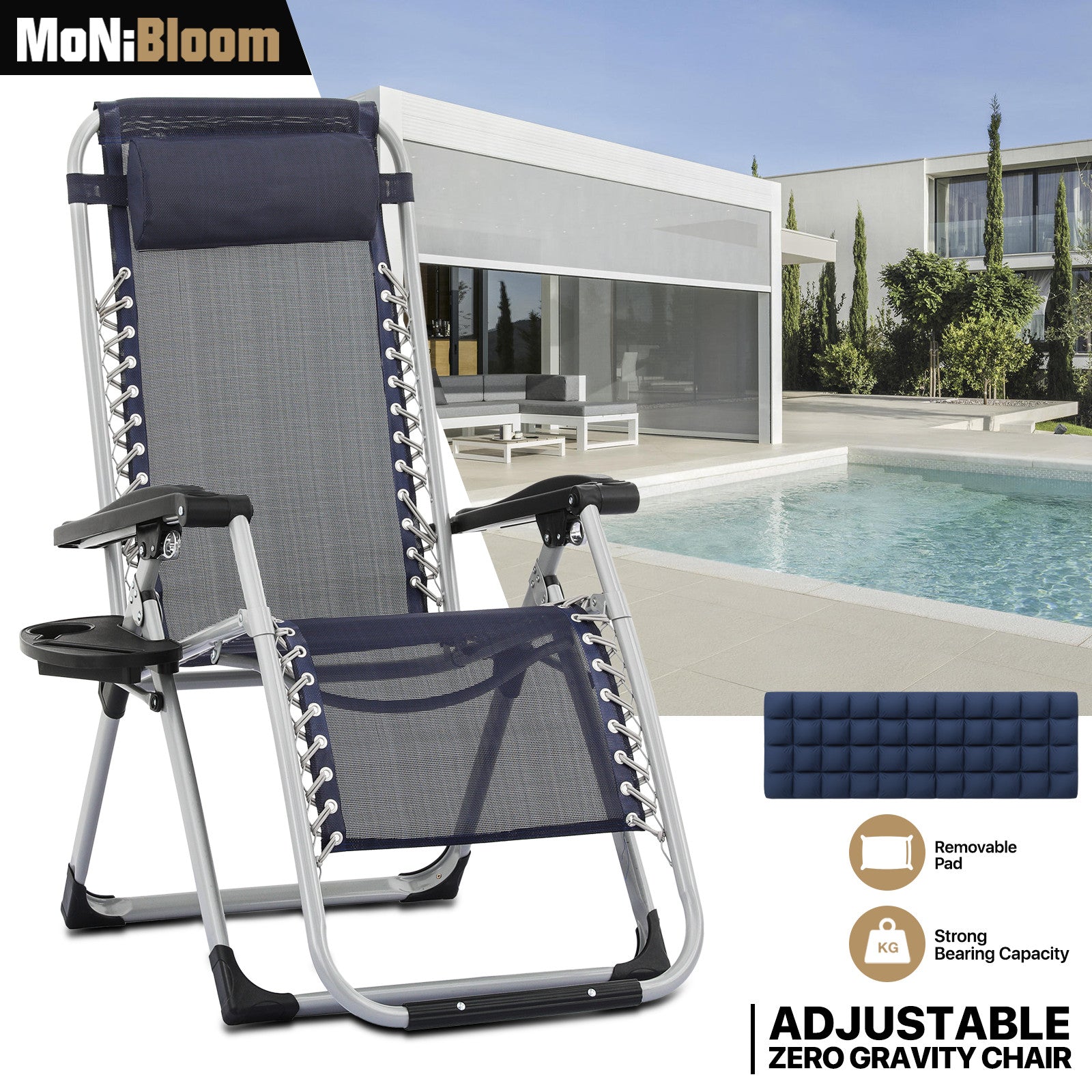 Zero Gravity Chair with Detachable Cushion