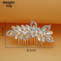 Pearl Hair Comb with Flower Motif