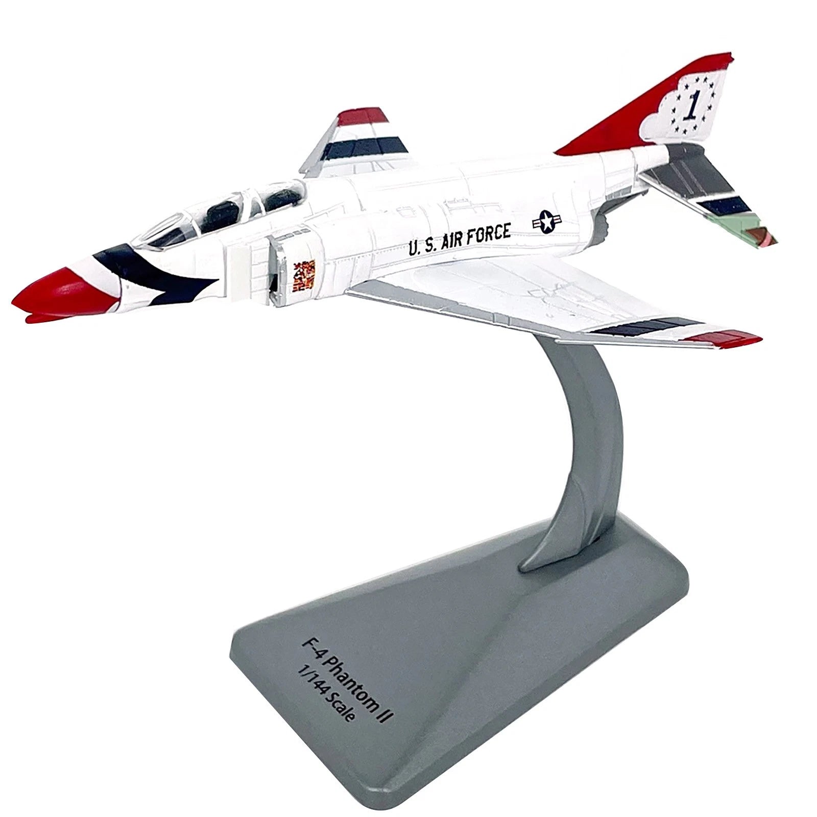 New 1/144 Scale 14cm Diecast Alloy Usaf F-4 Phantom Ii Fighter