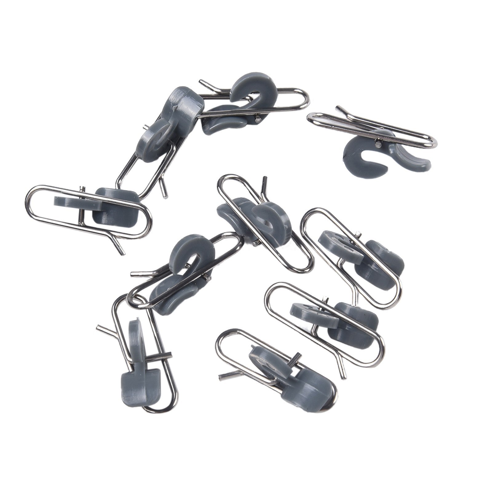 Set of 10 Stainless Steel Sea Fishing Clip Hooks