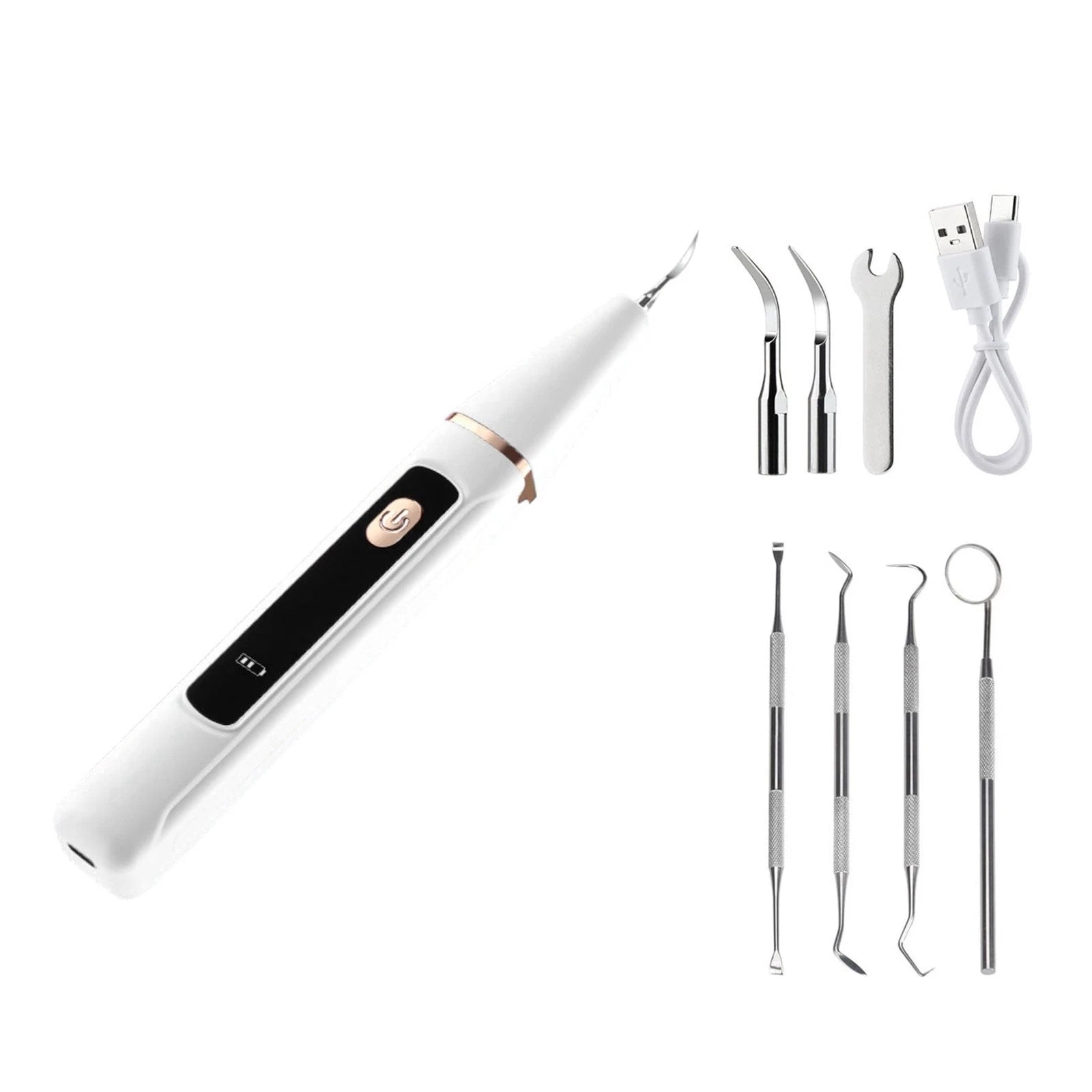 Ultrasonic Dental Scaler Teeth Cleaning Tool 3 Power Settings Type-c