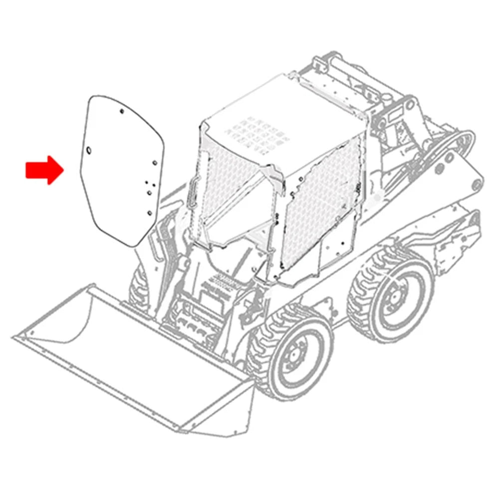 Cab Glass - Front Center Fits John Deere 332e 319e 328e 318e 320e
