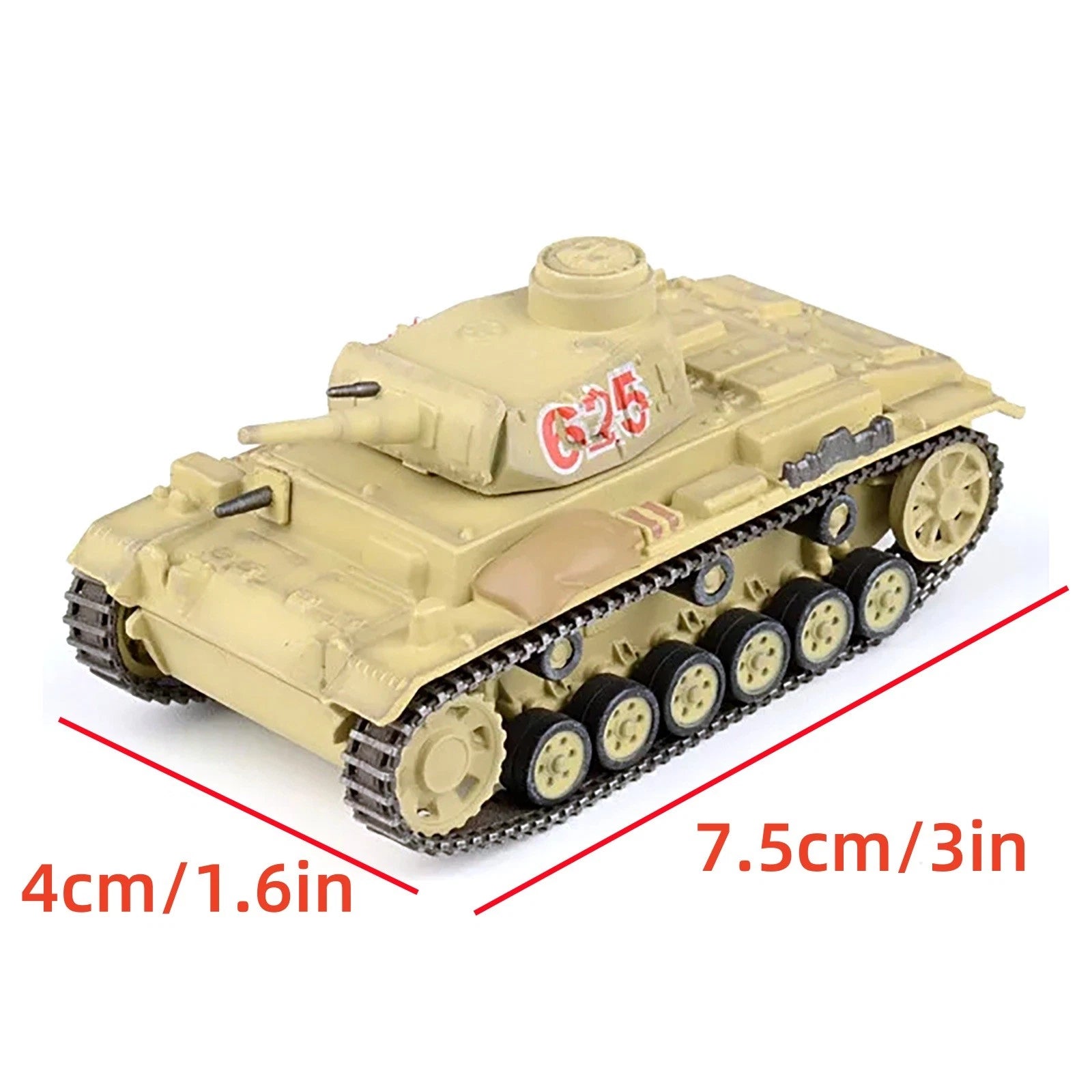 7.5cm Diecast 1/72 Wwii German Army Sd.kfz.141 Panzer Iii G Tank