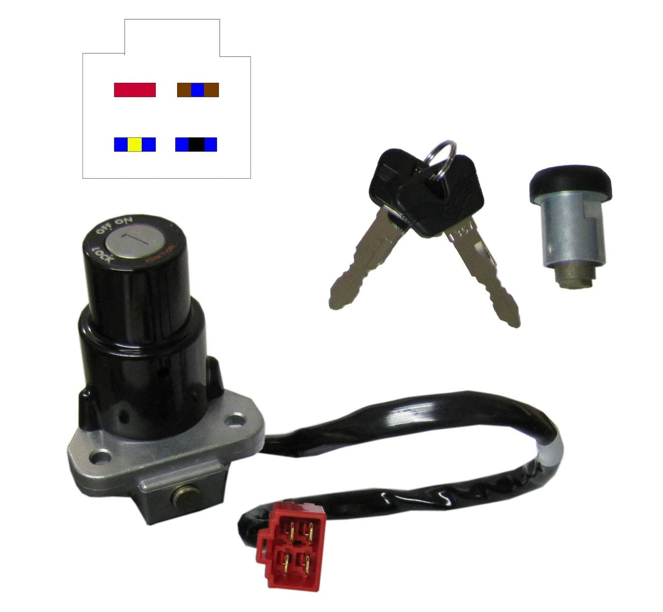Ignition Switch Keys + Seat Lock Set Kit For Yamaha Yzfr125 Yzf-r125