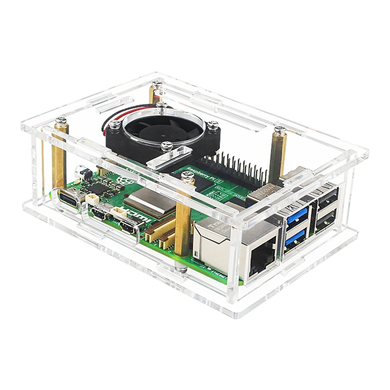 Easy Install Acrylic Clear Protective Case Box W/ Cooling Fan For