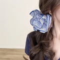 Blue Striped Hair Tie for Ponytail