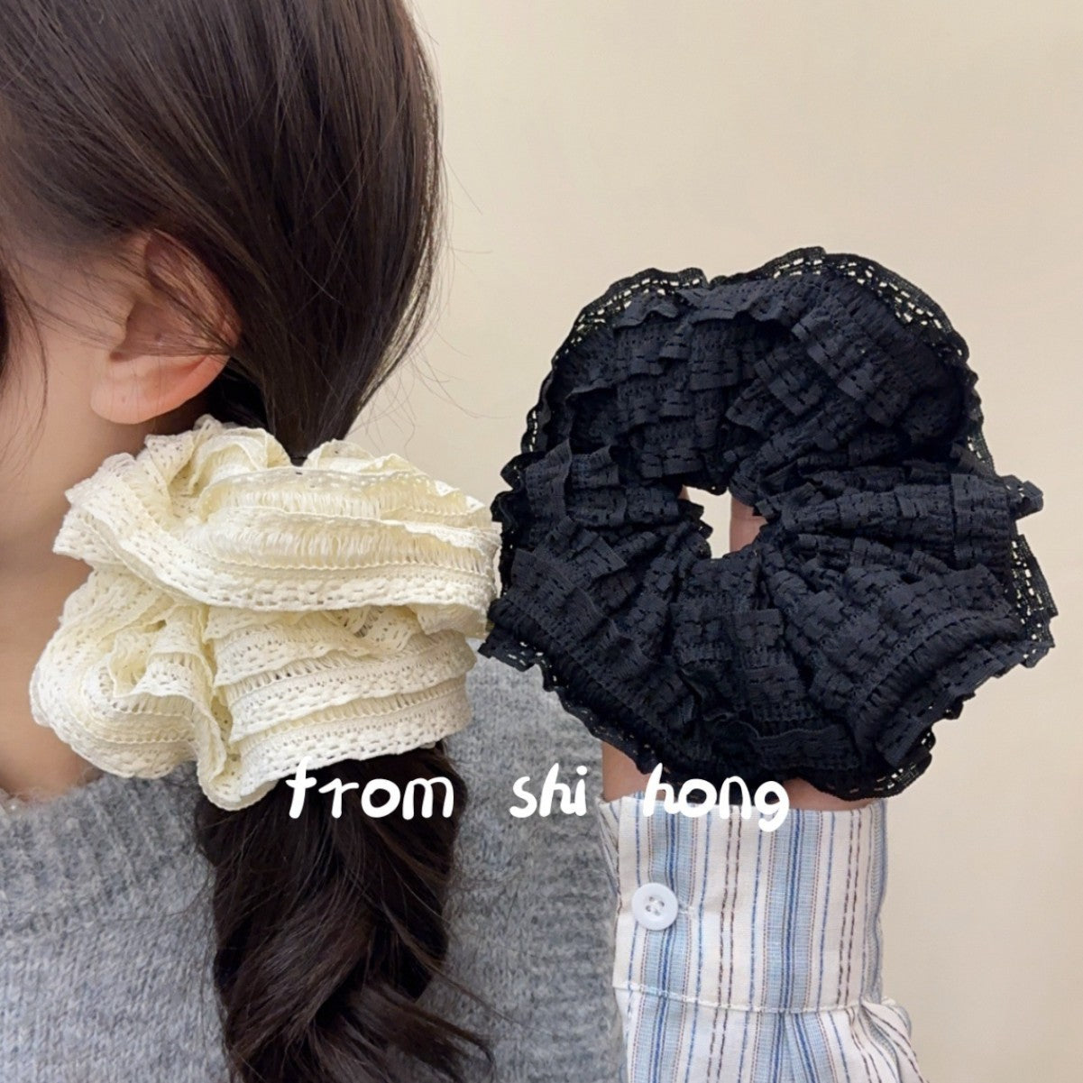 Lace Hair Scrunchie Lightweight Design