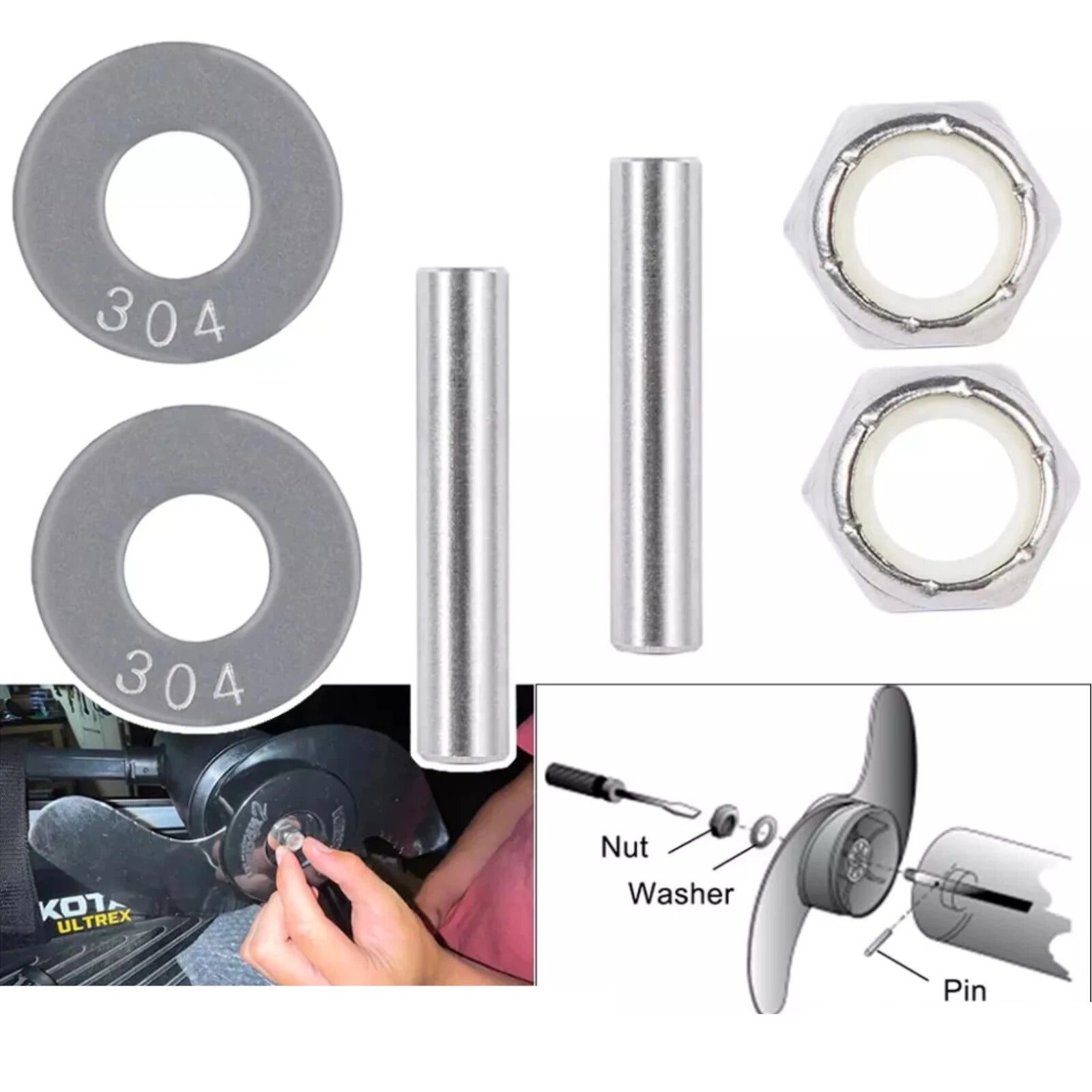 Prop Nut Kit – Minn Kota E Trolling Motor MKP-33/MKP-38