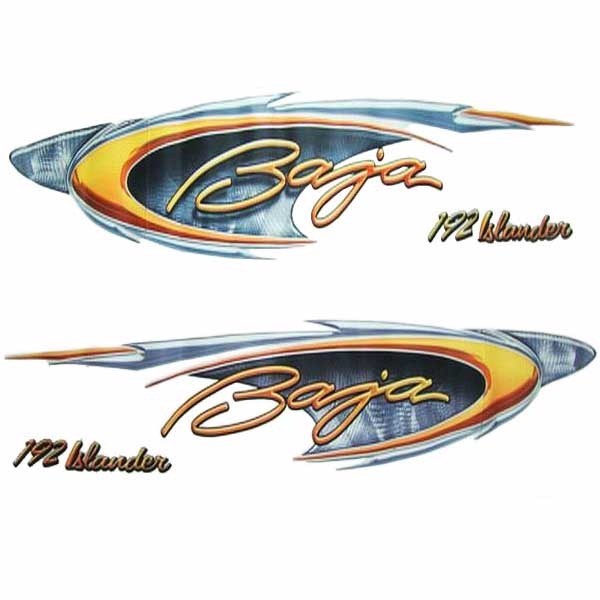 Decals Baja 192 Islander Blue Orange Set of 4 by Baja