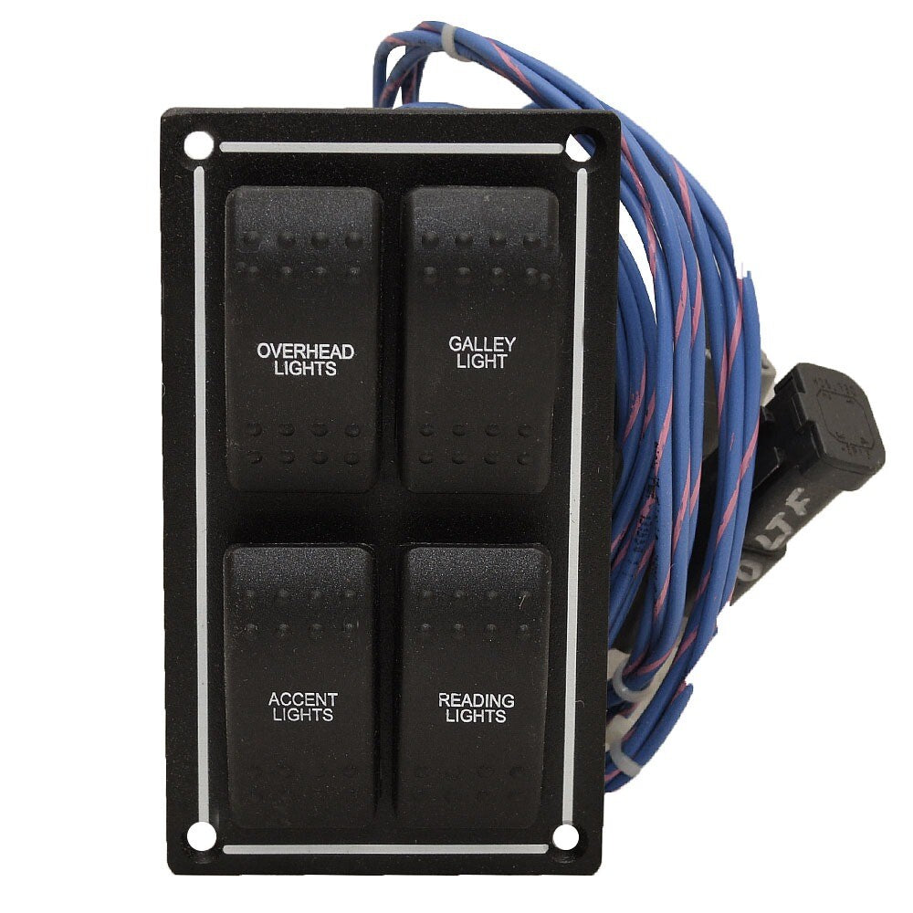 Pacer Boat Switch Panel Pursuit Lighting 20A 12V Black by Pacer