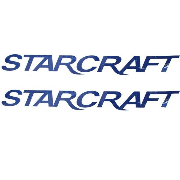 Starcraft Boat Logo Decals Navy Blue Stickers (Pair) by Starcraft