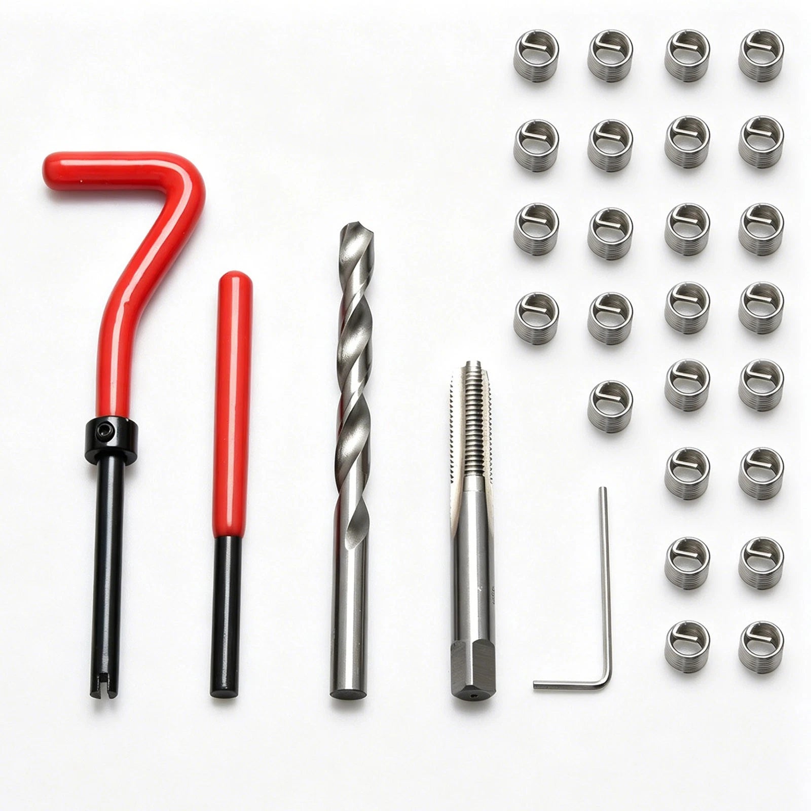 M8 X 1.25 Thread Repair Kit With Installation Tool & Red Grip Non-slip