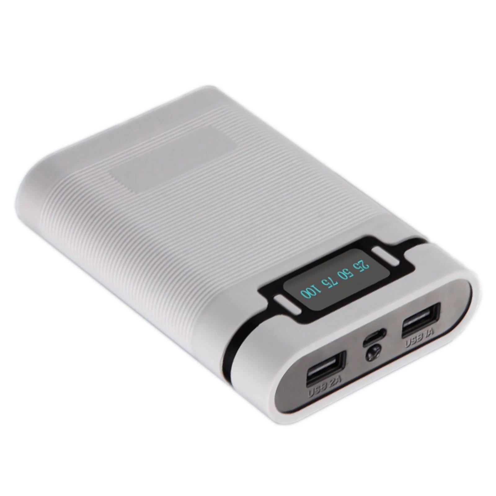 White 2000mah-12000m<wbr/>ah 4*18650 Battery Power Bank Diy Case