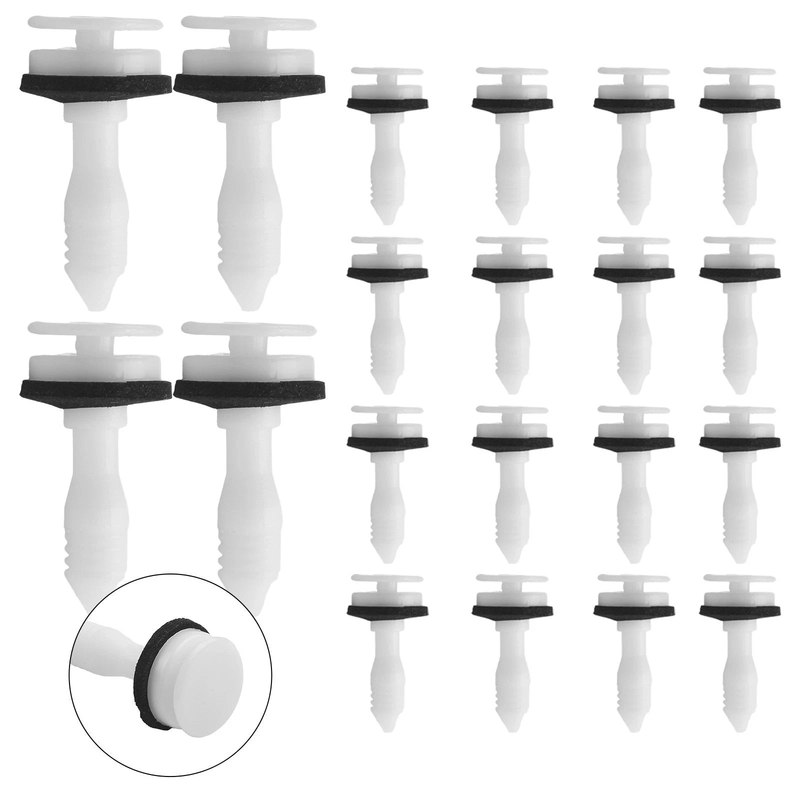 Door Panel Trim Replacement Retainer Rivets White 20pcs Car