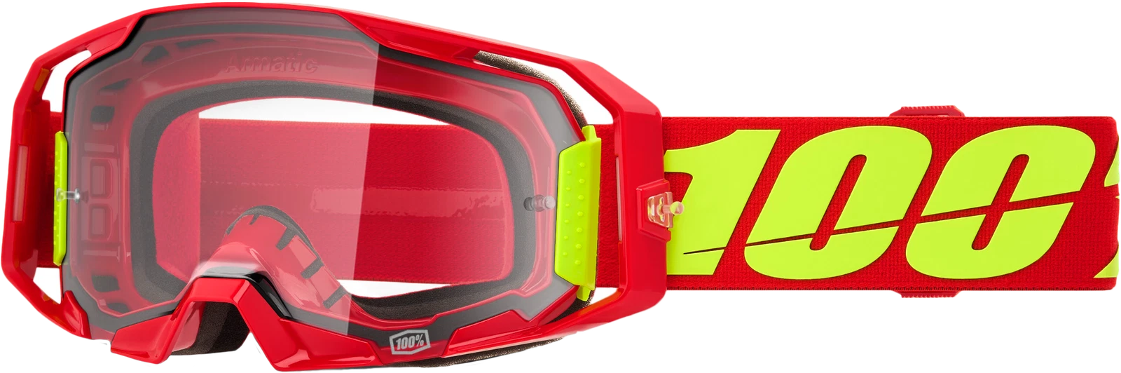 100-percent Armatic Mx Goggle Red Clear Lens Offroad Motorcycle