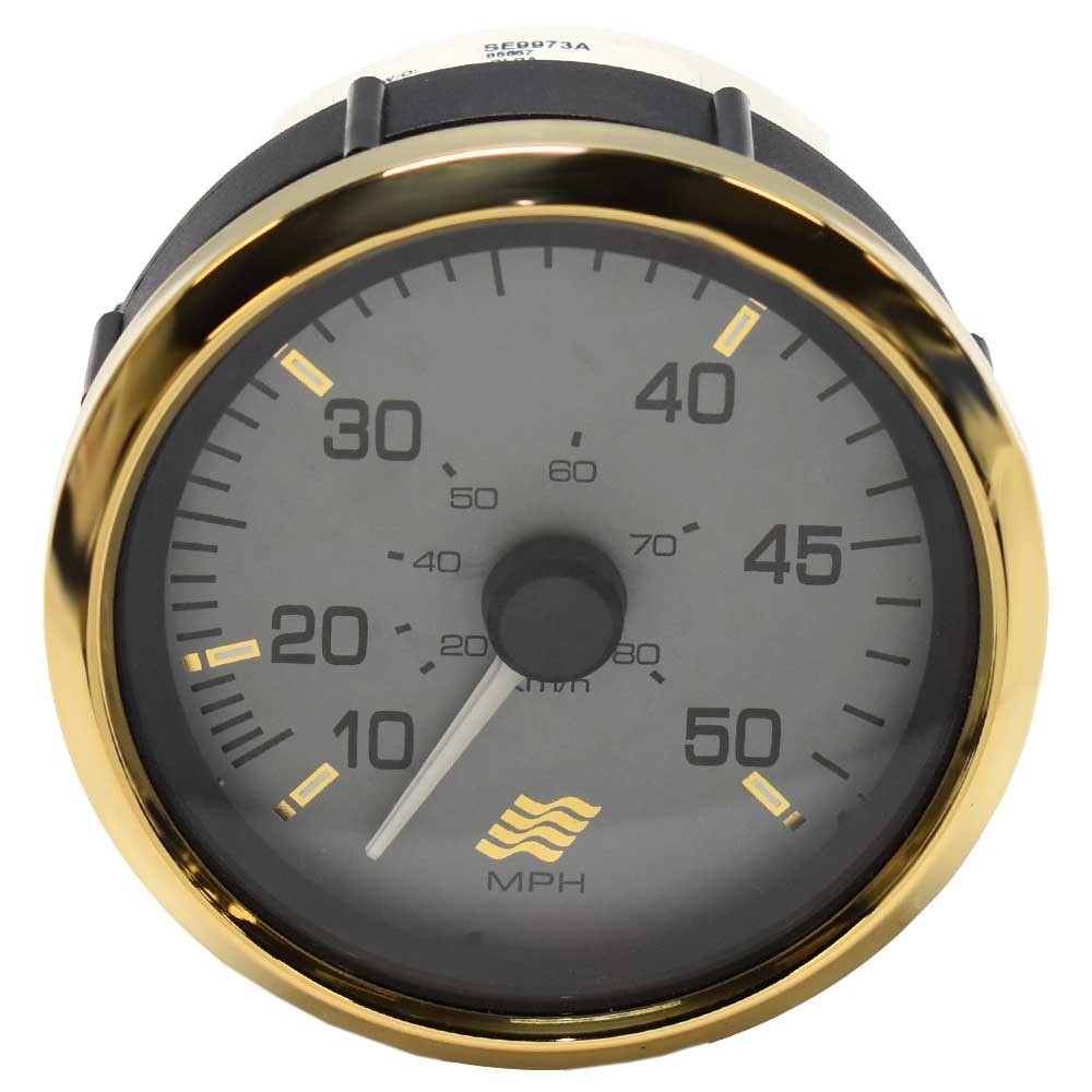 Faria Boat Speedometer Gauge 3 1/4 Inch Gold Gray by Faria