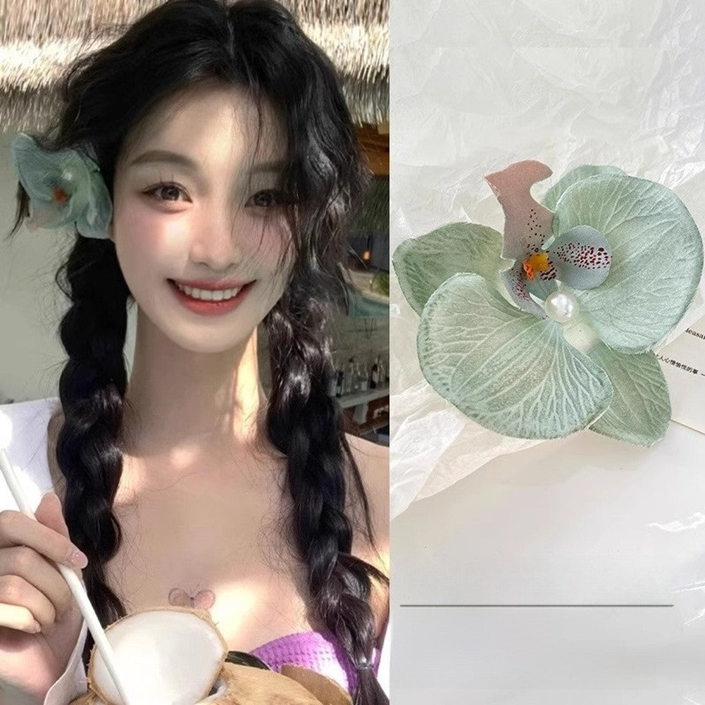 Handmade Butterfly Orchid Hair Clip for Women