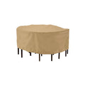 Waterproof Terrazzo Round Patio Table Chair Set Furniture Cover -