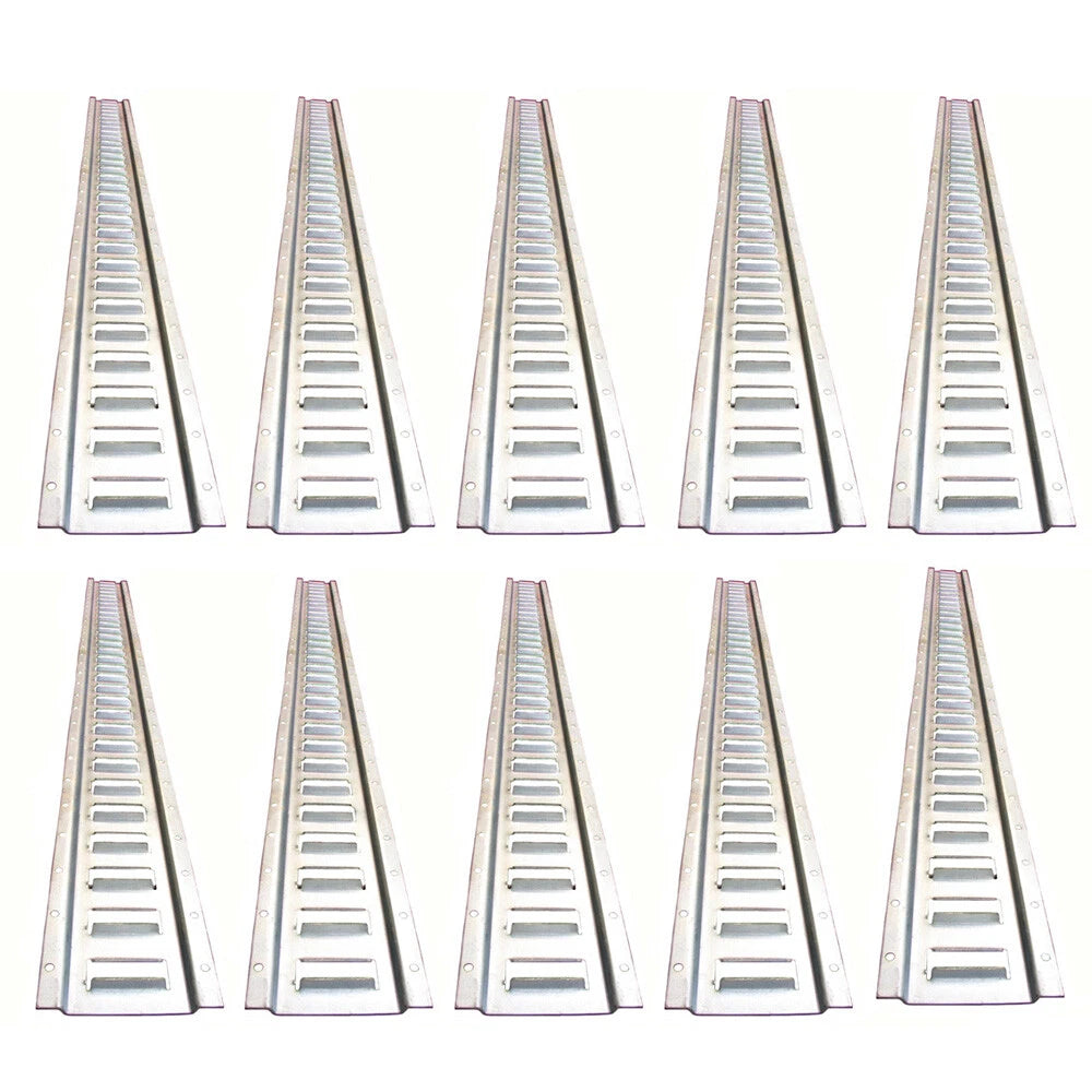 Ten-pack (10) Galvanized 5' Horizontal E-track Tie-down Rails