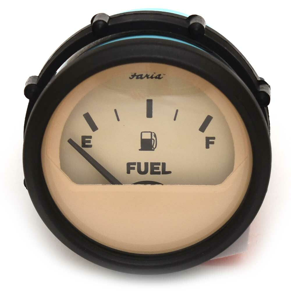 Fuel Level Gauge Faria Euro Black Beige 2 Inch by Faria