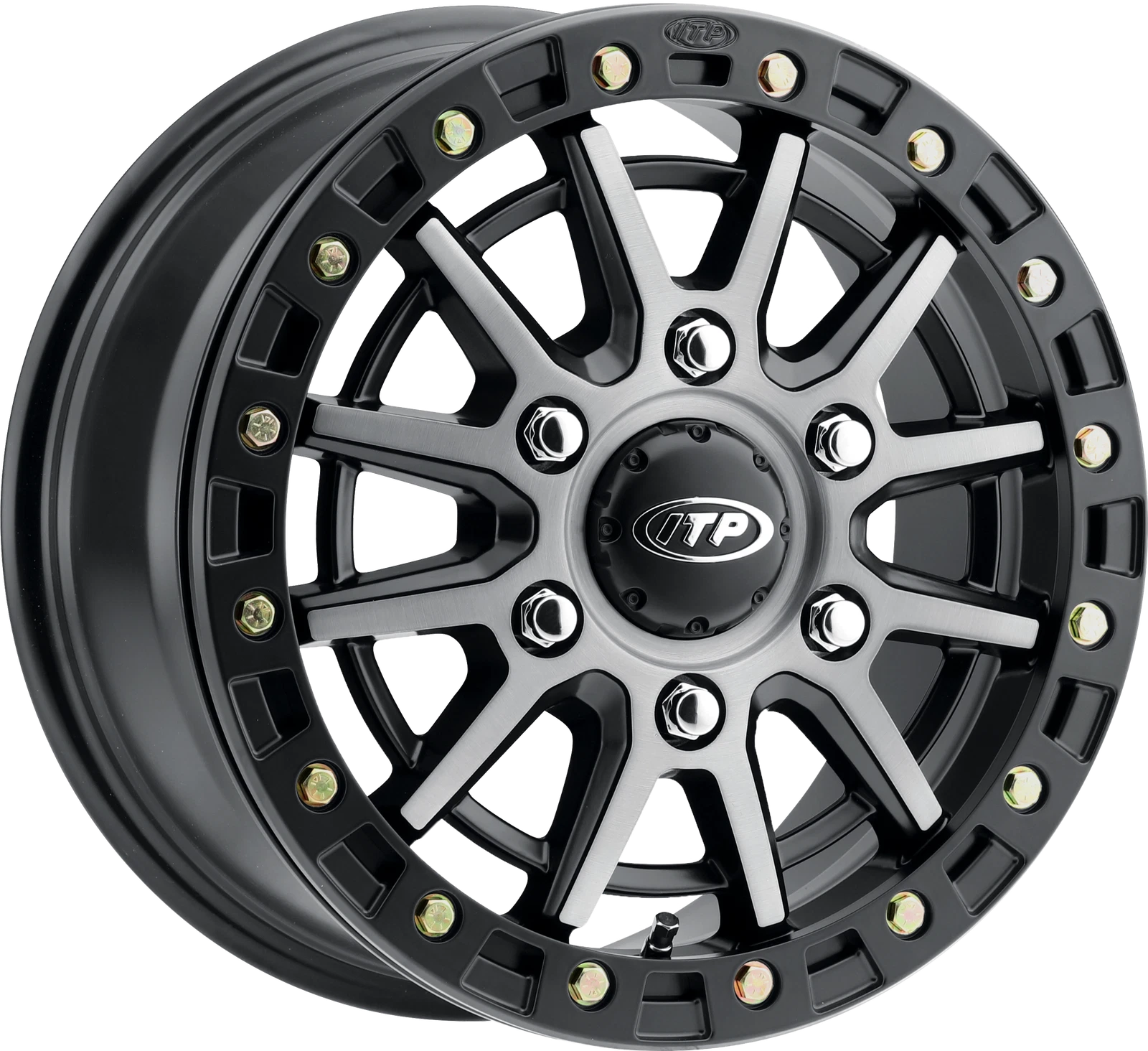 Itp Sd10 Grey And Black Ring Atv Wheel 16x7 6+1 Fitment For Utvs And