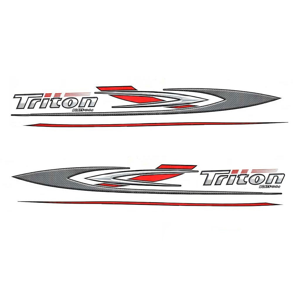Triton Boat Decal Set Red Silver Black by Triton
