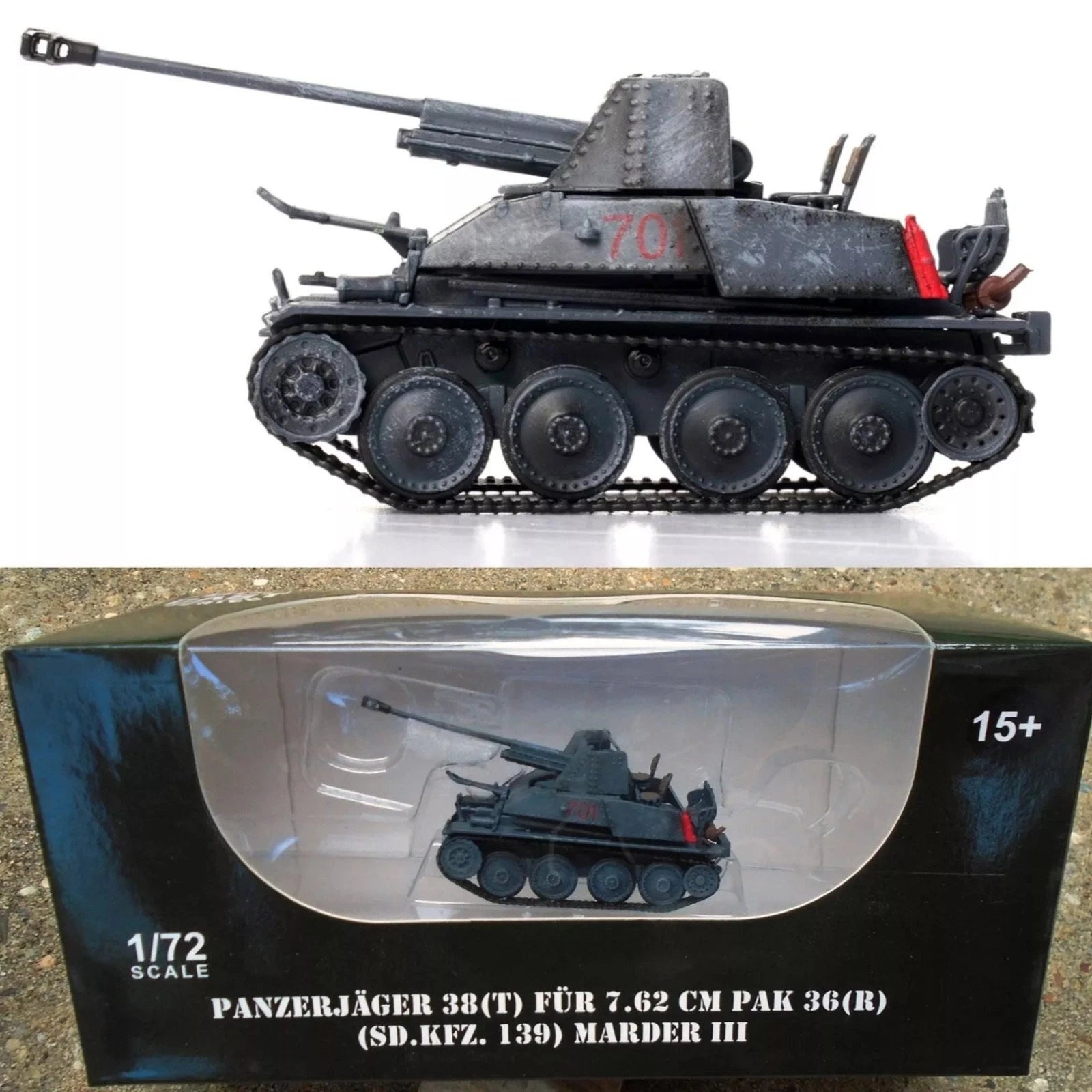 1:72 Diecast Alloy German Army Sd.kfz.139 Marder Iii Tank Model