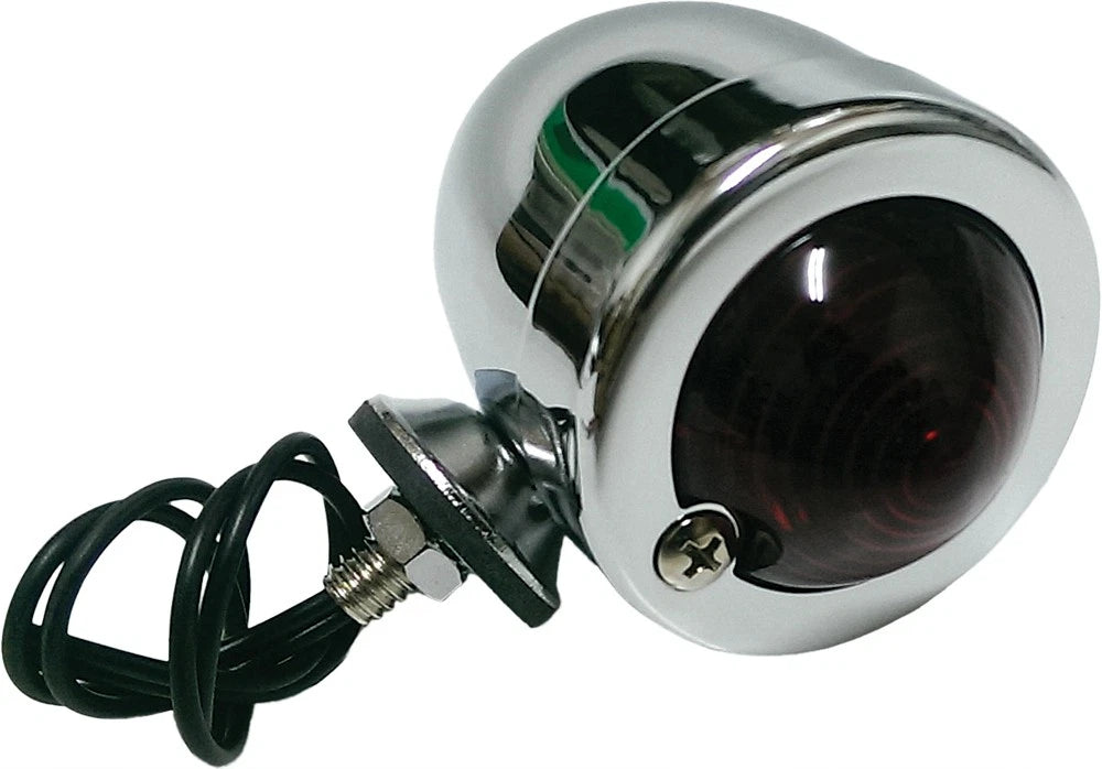 Harddrive Bullet Marker Light Chrome Red Lens For V-twin Motorcycles