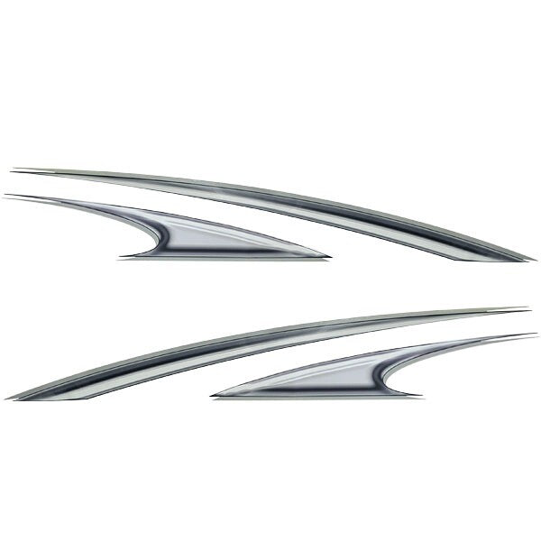 Misty Harbor Boat Graphic Decals 140507-01 | Silver Stickers (Set of 4 by Misty Harbor