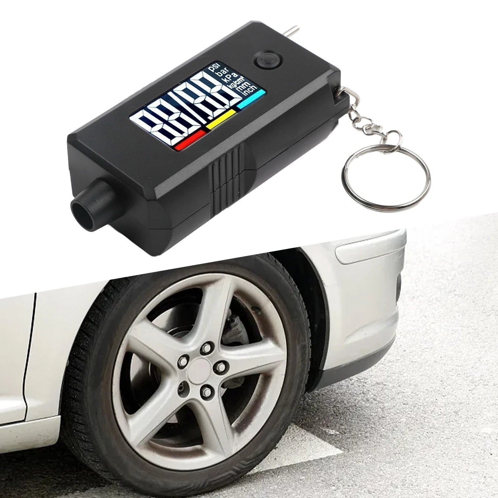 Conveniently Sized Digital Tyre Gauge With Dual Functions Ideal For