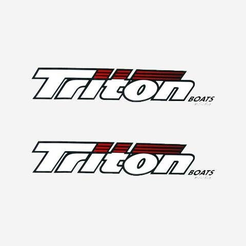 Decal Triton White Logo Stickers Pair by Triton
