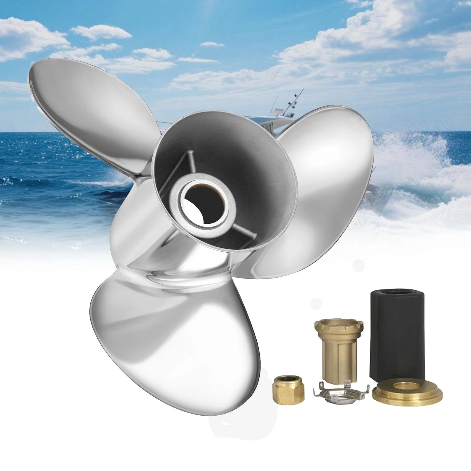13 X 21 Stainless Steel Propeller For Mercury Outboard 40-140hp 15