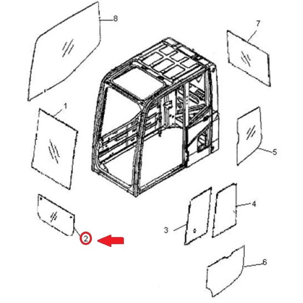 Front Glass 20y5451812 Fits Komatsu Pc230 Pc230nhd Pc240 Pc270