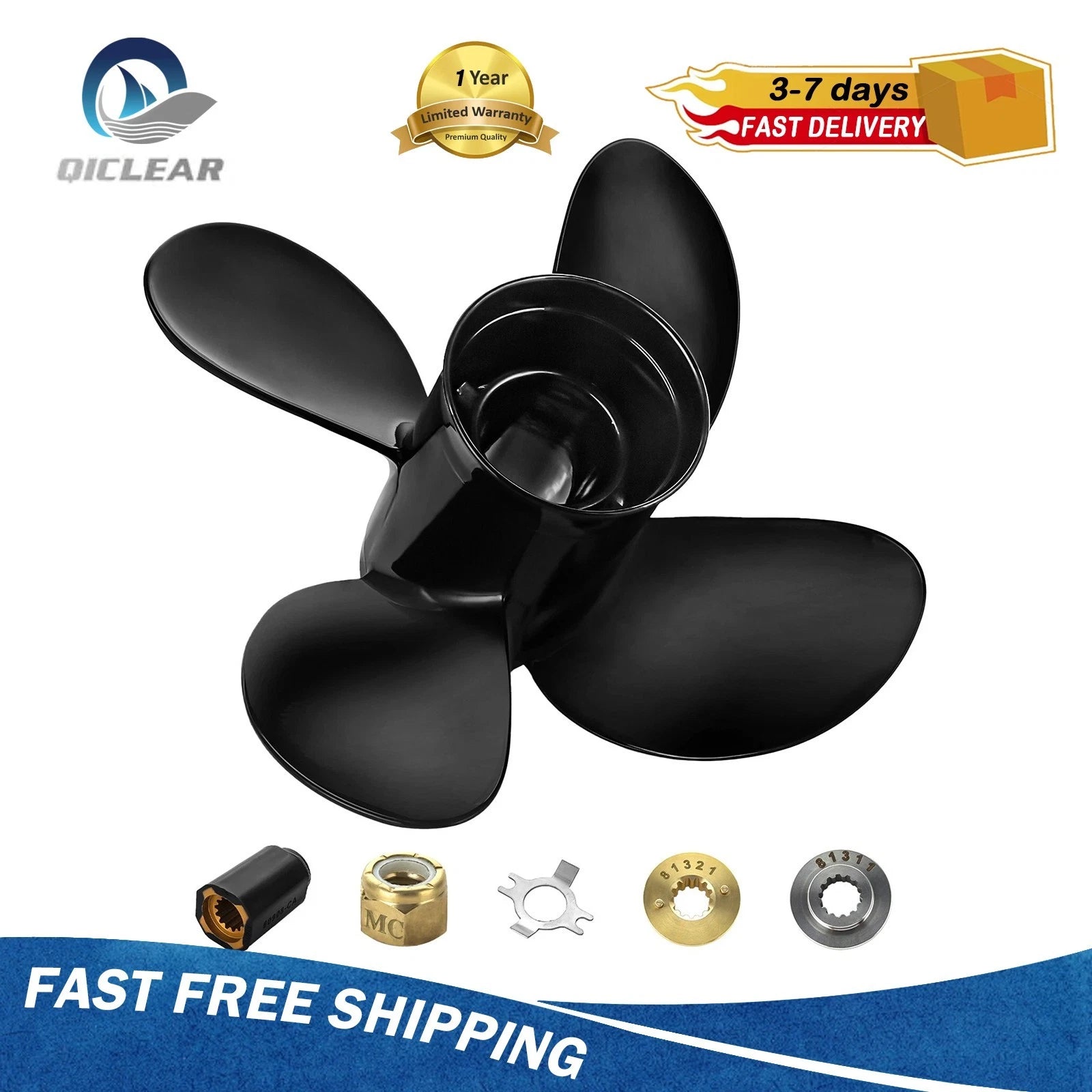 New 10.1x14 Outboard Boat Propeller For Mercury Engines 25-60hp 13