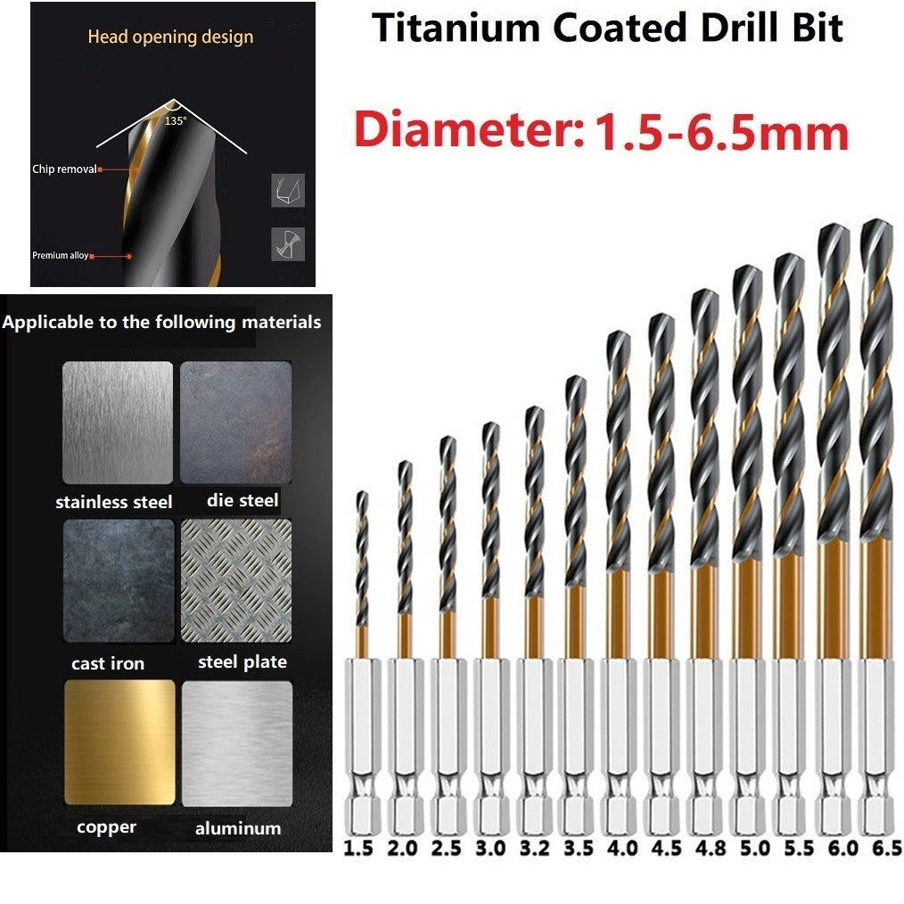 HSS Drill Bit Set Titanium Coated