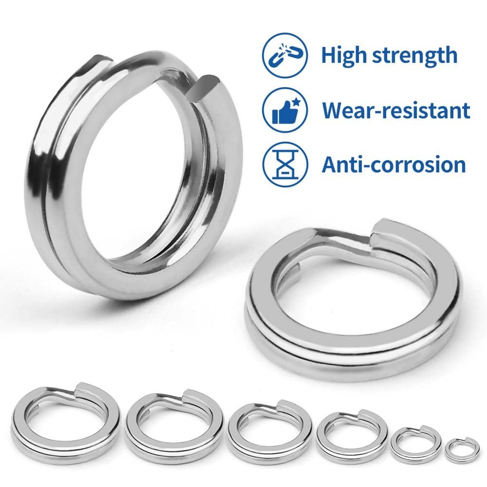 Stainless Steel Fishhook Connector Rings 9 Sizes