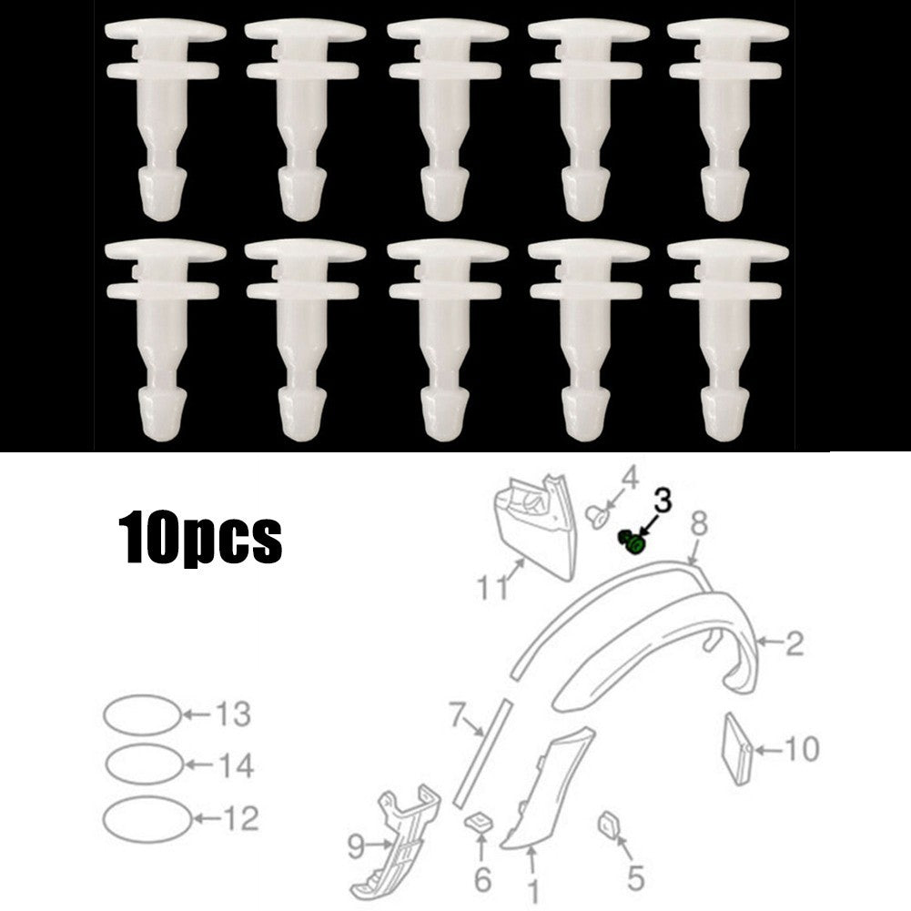 Car Wheel Fender Clips 10pcs Retainer Accessory