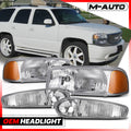 Chrome Crystal Headlights for 01-06 Sierra/Yukon