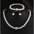 Faux Pearl Jewelry Set Three-piece