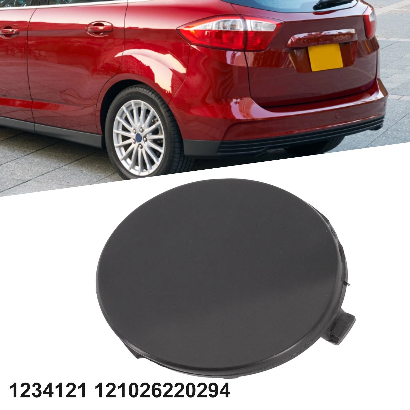 Rear Bumper Tow Hook Cover For Ford C Max 2013 2019 Easy To Use Black
