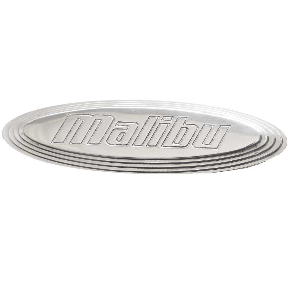 Malibu Boat Logo Emblem Plate Stainless 5 x 1 3/8 Inch by Malibu