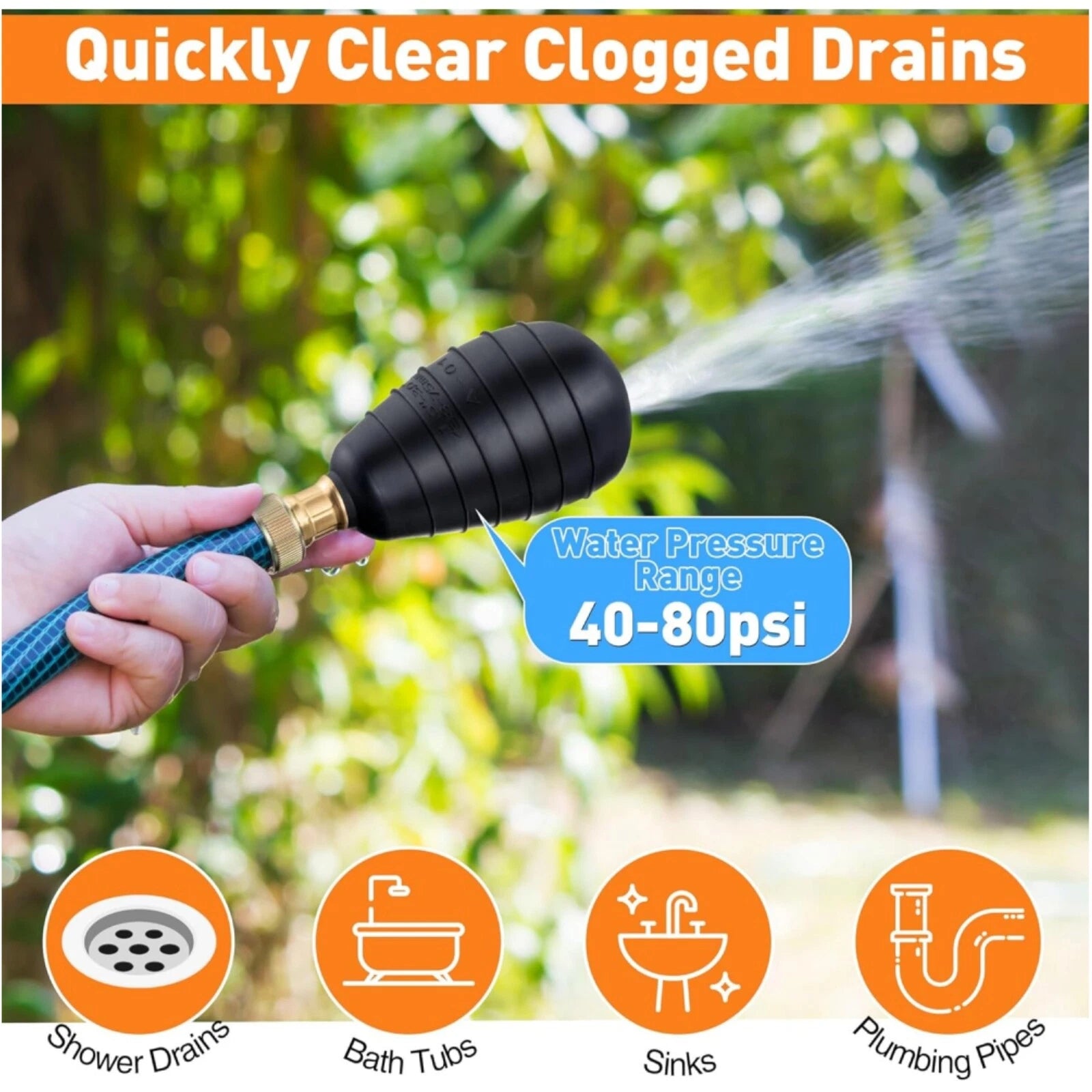 Medium Drain Bladder Hose Cleaning Tool
