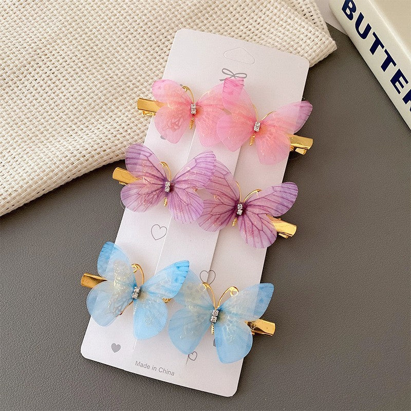 Fairy Butterfly Hairpins Sheer Tulle Clips