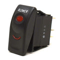 DNA On/Off Boat Rocker Switch Blower 4 Spade Red Illuminated by DNA