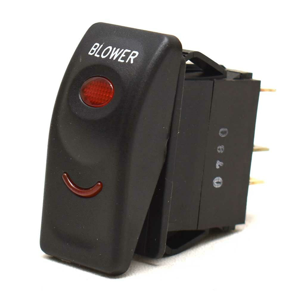 DNA On/Off Boat Rocker Switch Blower 4 Spade Red Illuminated by DNA